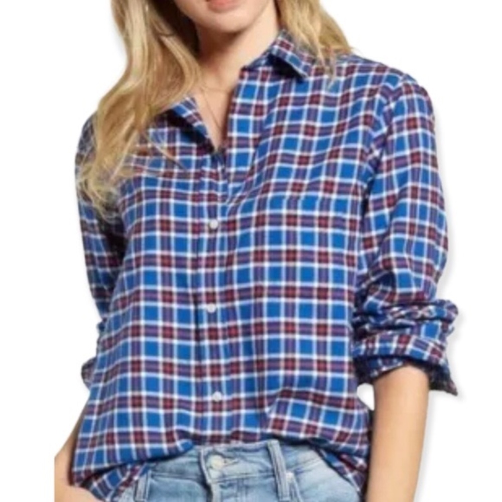 Grayson x Anthropologie The Hero XS, S, M L XL Blue Red Heather Flannel Button